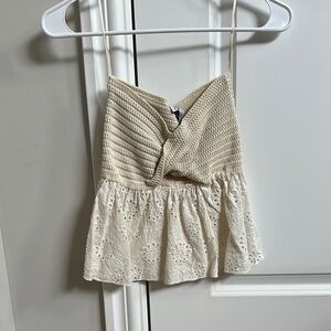 Zara Crochet Eyelet Top